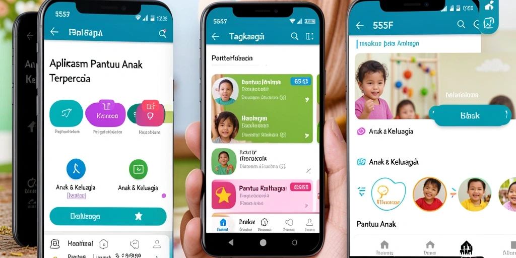 Antarmuka aplikasi 555F yang intuitif untuk Pantau Anak.
