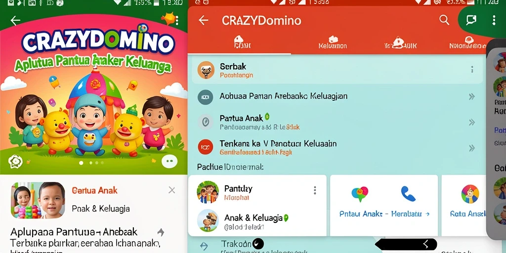 Antarmuka CRAZYDOMINO yang mudah digunakan untuk pantau anak.