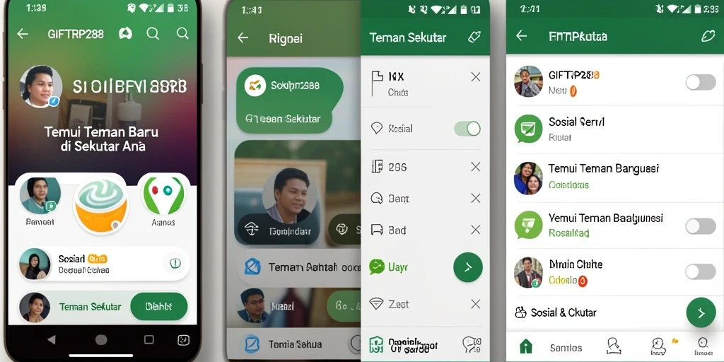 Tampilan antarmuka pengguna aplikasi GIFTRP288 yang menarik dan fungsional.