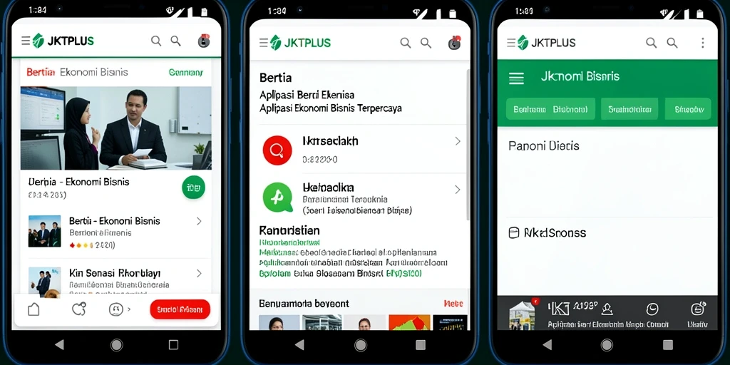 Antarmuka JKTPLUS yang menampilkan berita ekonomi terbaru.