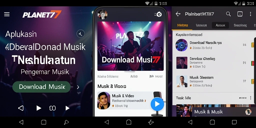 Tampilan antarmuka PLANET77 untuk Download Musik yang menarik dan mudah digunakan.