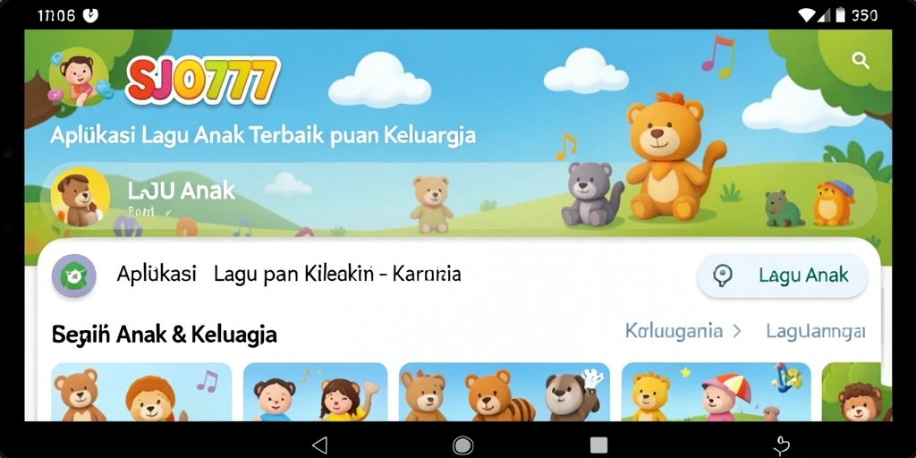 Antarmuka pengguna SJO777 yang ramah anak dengan berbagai pilihan lagu.