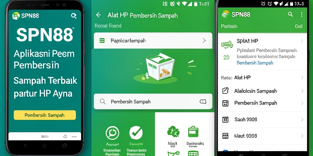 Antarmuka intuitif aplikasi SPN88 untuk Pembersih Sampah.
