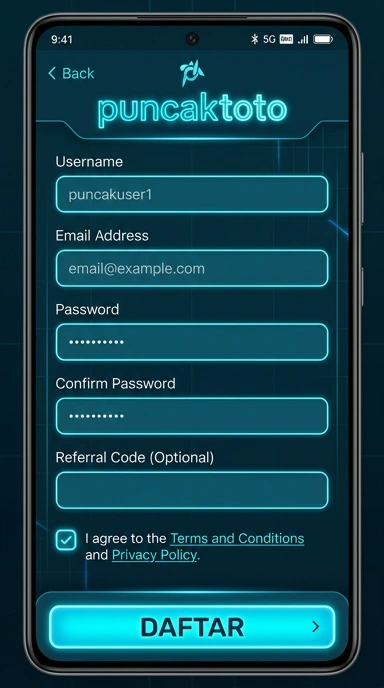 Panduan Registrasi Akun Puncaktoto untuk Android